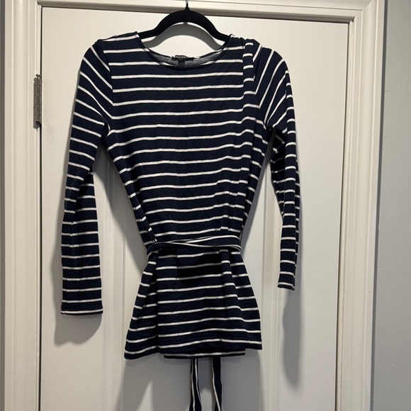 J. Crew Tops - J. Crew Navy and White Striped Long Sleeve Top